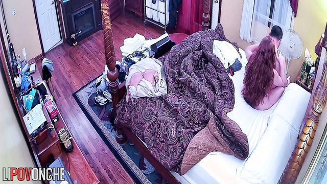 Fat naked couple kissing hot under sheets (video from their bedroom)
