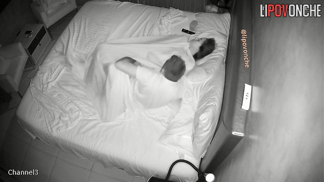 Before going to bed, the couple had a good fuck on the big bed