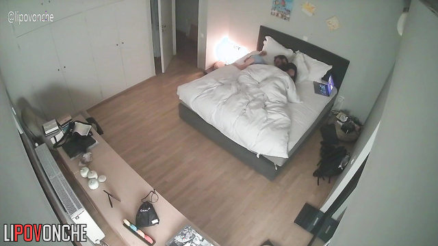 Wife convinces her husband to have hot sex before going to bed