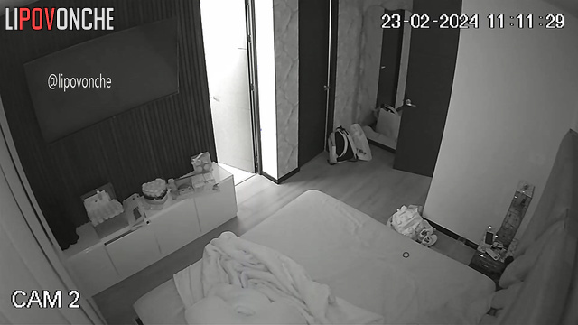 A pretty girl stretches out her sexy legs while masturbating and having an orgasm
