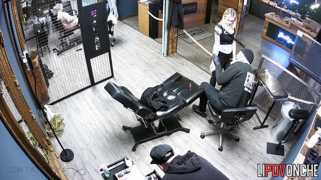 Oops, it is a hidden cam inside tattoo salon, enjoy