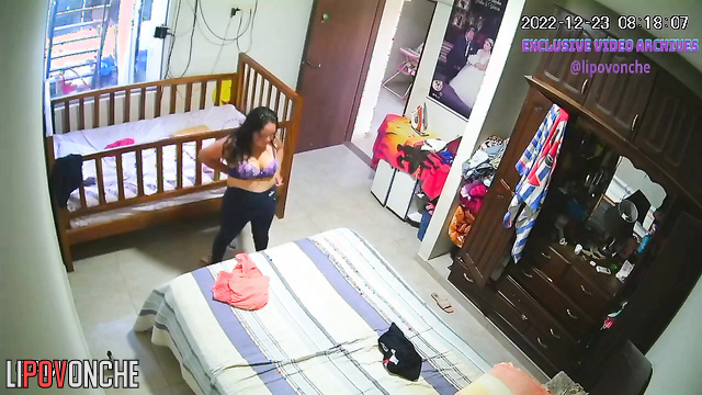 Someone enjoyed her hidden routine, look (spy cam)