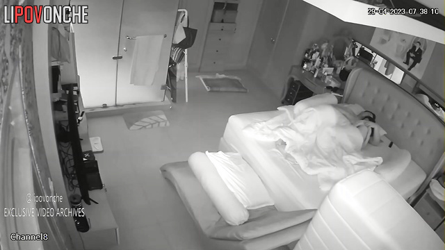 Naked lovers enjoying each other in the warm bed