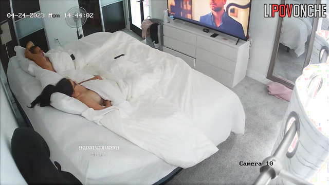 Cute couple watches TV show all nakes - they forgot to turn off the camera
