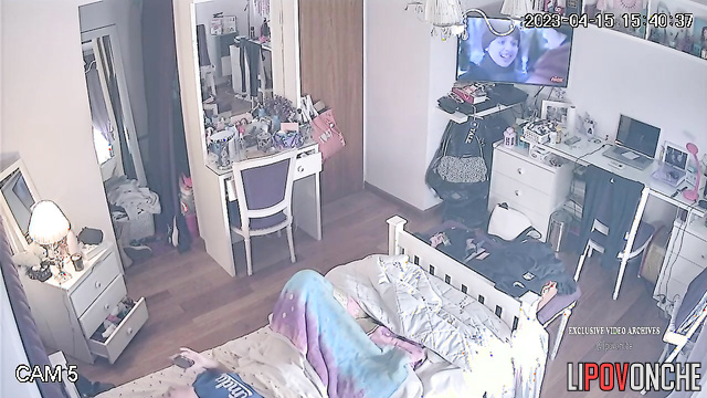 She masturbating to a completely non-sexual video