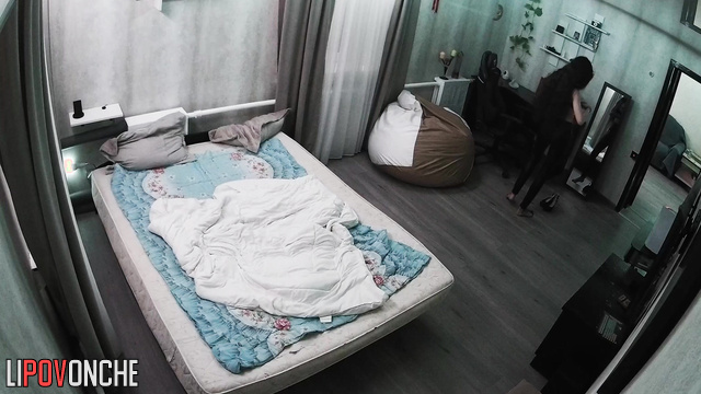 They flirting with each other on the bed - live