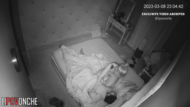 Naked blonde making her husband perfect massage