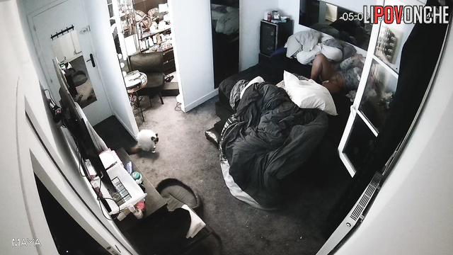 Couple chilling in the bed with fuck and tv watching