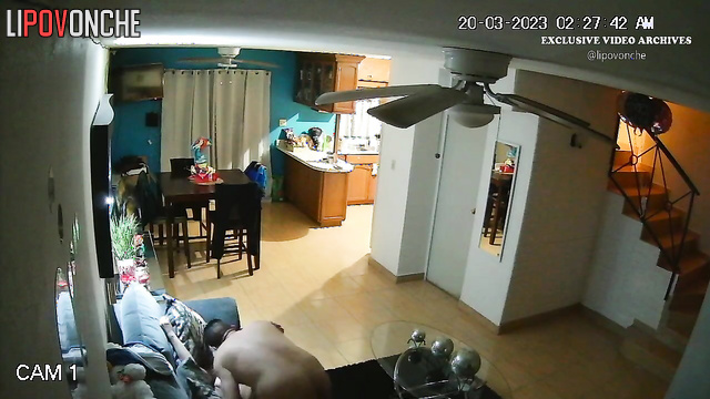 Missionary sex in the living room (he wanted to fuck her for a long time)