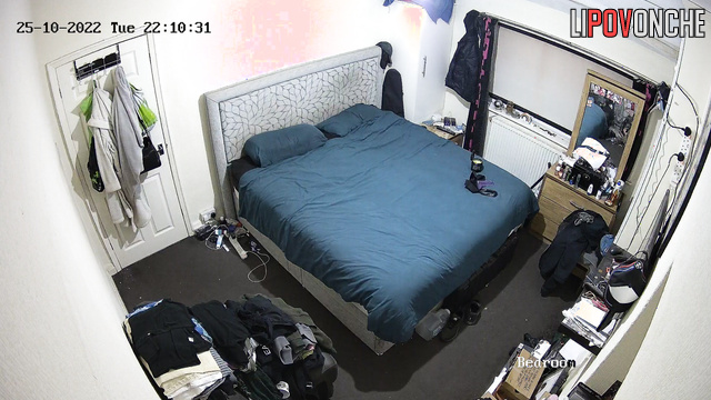 Gray-haired guy is being watched (hidden bedroom video)