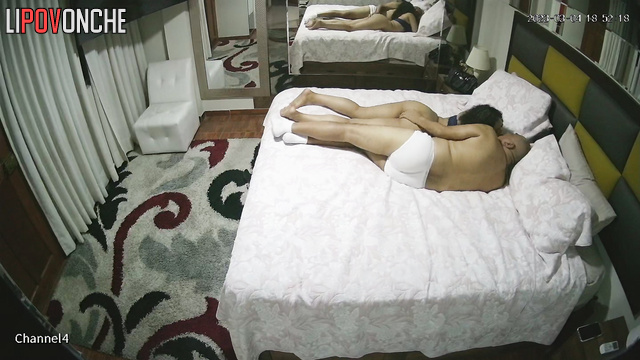 Old fart teasing his mature lady right now (in the bed)
