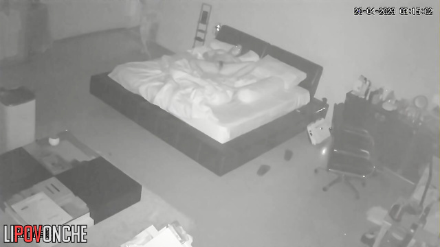 Oral scenes in the bedroom - they don't suspect that someone is watching them