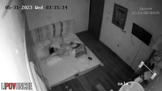 Couple don't suspect that someone is watching their passion