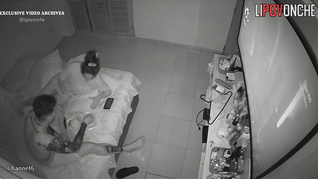 Couple relaxing on the bed and are going to fuck