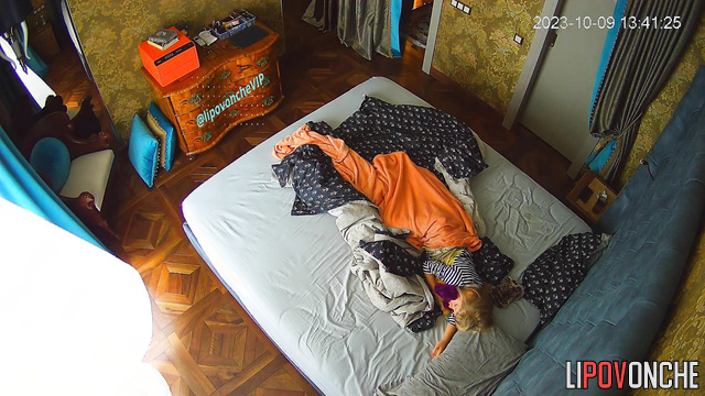 Tattooed family doesn't suspect that someone is watching their sleep