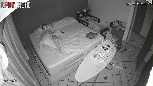 Solo sex tape under the blanket - babe loves playing with herself