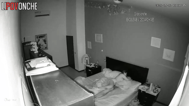 Sexy couple caught enjoying a playful moment, cool tape