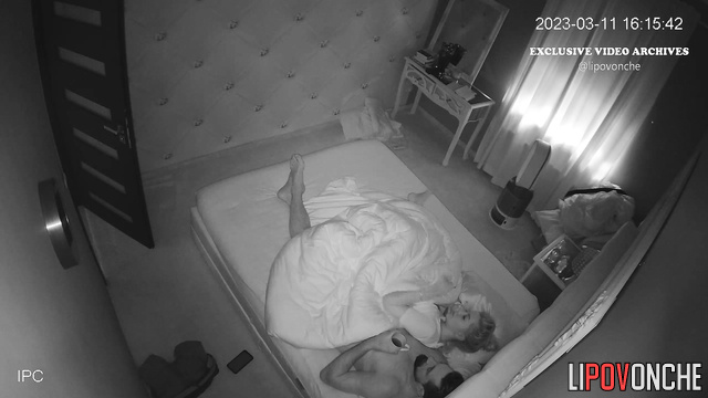 Couple hugging sweet in the bed after passionate sex
