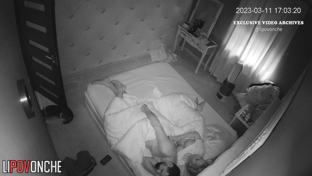 Couple hugging sweet in the bed after passionate sex