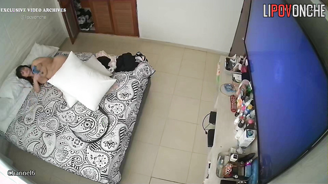She triyng to masturbate and is constantly interrupted