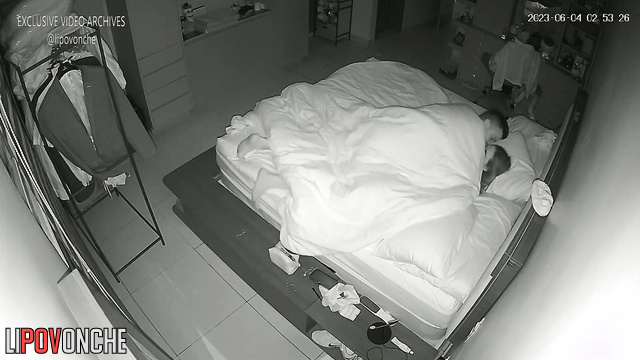 Hidden cam in the bedroom fixed a passionate sex