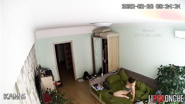 She took off her panties and started masturbating