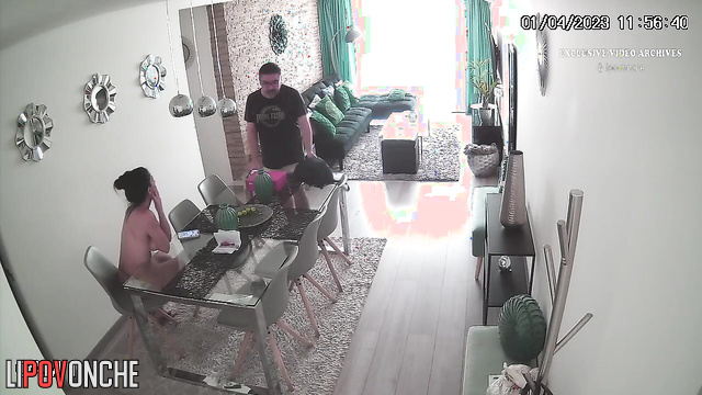 Сouple quarreling in the living room right now
