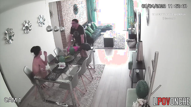 Сouple quarreling in the living room right now