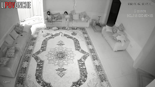 Passionate sex in the huge & luxury living room