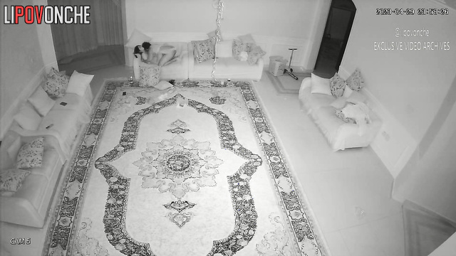 Passionate sex in the huge & luxury living room