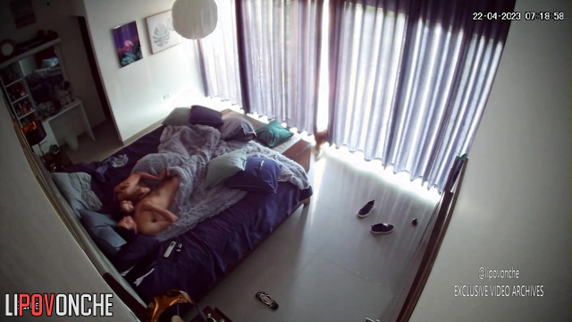 Lovers' playful movements unfolds into a warm, steamy embrace