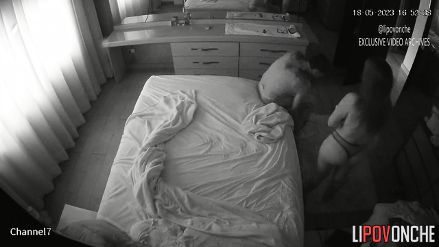 Bedroom hidden tape - she and he enjoying the process