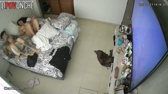 Young couple enjoying passion after boring tv watching