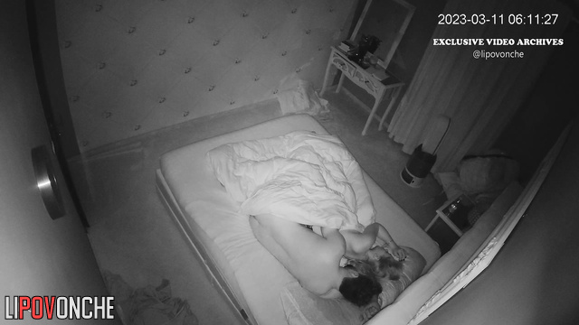 Young naked lovers kissing each other in the sleep