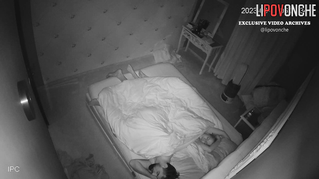 Young naked lovers kissing each other in the sleep