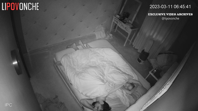 Young naked lovers kissing each other in the sleep