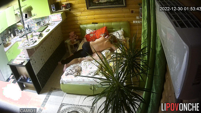 Blond making massage to his girlfriend before breakfast