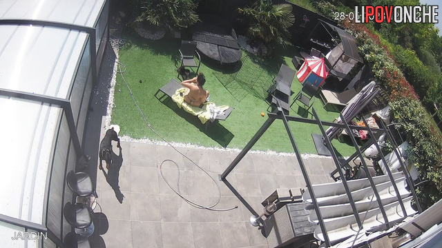 Backyard scenes - babe wants to sunbathe fully