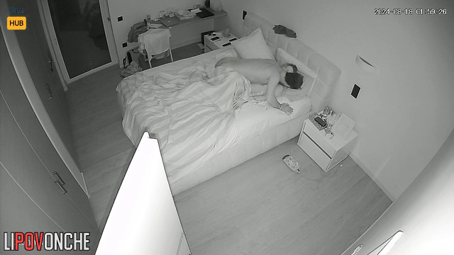 Great time under the sheets (couple fucking at night)