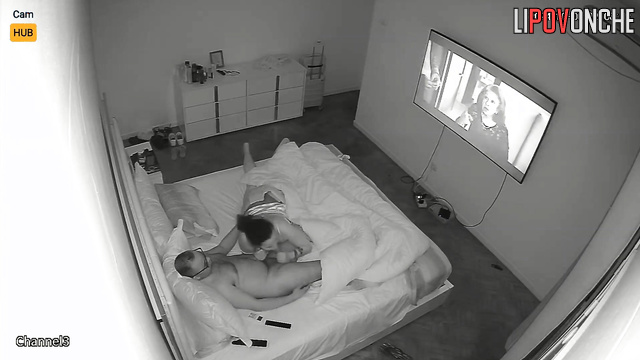 Night sex tape - guy enjoying her warm and sexy mouth