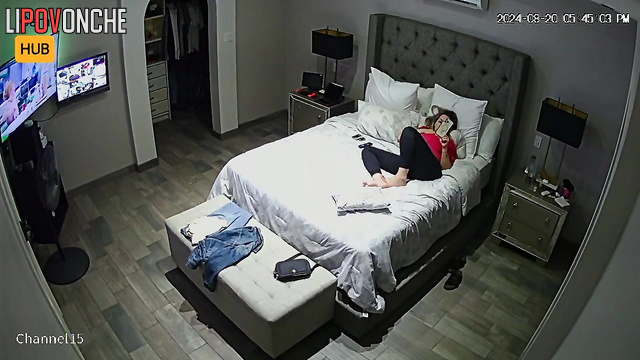Single blonde making dirty things on the bed right now