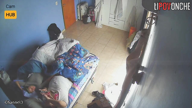 While the husband watches the video on his phone, the wife got busy with his cock.