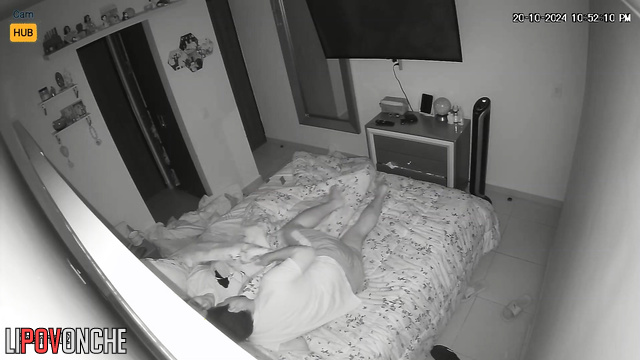 Hot footage: A husband wakes his Colombian wife up for a nightly portion of fucking.