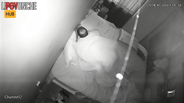 Lovers’ bedroom passion fixed by someone on hidden cam