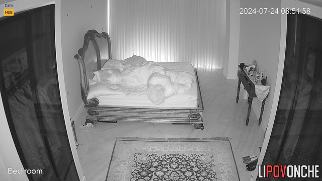 Long and sensual sex on the king size bed (hidden cam)