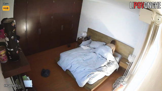 Bedroom love affair exposed by secret camera footage