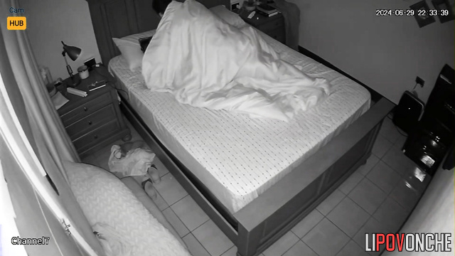Bedroom romance fixed on secret home camera, watch