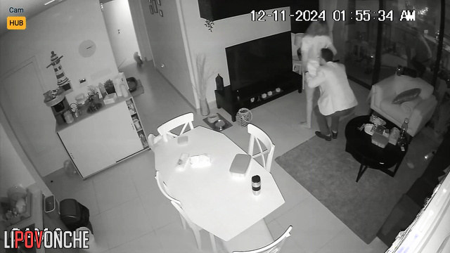 Rich guy kissing sexy prostitute (night hot video)