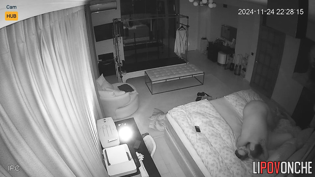 Tender night in the bedroom fixed on a secret cam