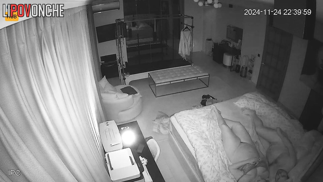 Tender night in the bedroom fixed on a secret cam